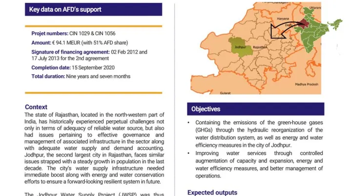 Evaluation Summary - The Jodhpur Water Supply Project, Rajasthan, India - CIN1029-1056